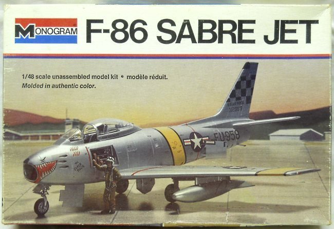 Monogram 1/48 F-86 Sabre Jet, 5402 plastic model kit